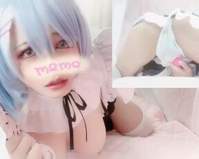 Cute Trap|女装 子|crossdresser| Re:ゼロのremのコス プレでおもらし射精オナニー Japanese Hentai Anime Cosplay 日本人 ニューハーフ