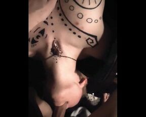 Pierced Chest Tattooed Punk Gets Mouthfucked