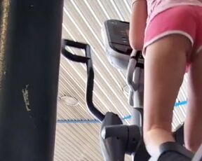 Round Ass Teen Working Out In Tight Mini Shorts