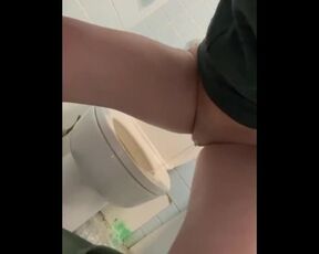 Peeing on public toilet making a mess