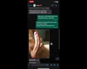 troca de mensagens gostosas entre um casal de por whatsapp e terminou com uma linda gozada