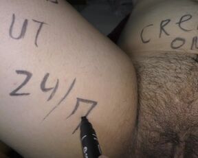 Cuckold Husband Preparing his Hotwife for Dirty Gangbang! Body Writings!