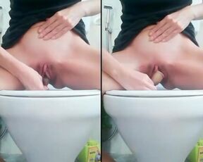 Tik Tok. Removing and Inserting Period Cup to Hairy Pussy and Piss in Toilet.