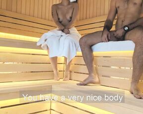 Hot Asian fucked in a sauna by a stranger, cheating on her husband