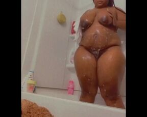 Ebony bbw taking a shower