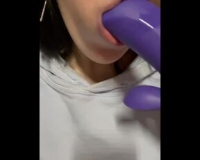 Cutie sucking on her tasty toy)