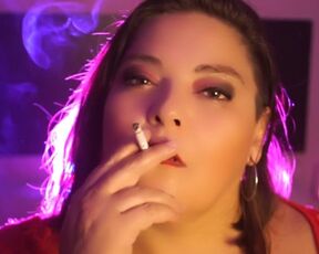 Hot Milf smokes cigarette for you touching herself. Smoking session.