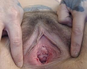 Sexy Gaping Pussy Spreading Hairy Bush