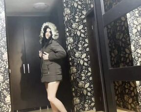 Milfycalla- a Lot of Cum on Brown Fur Hooded Puffer Jacket 172