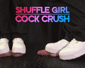 Shuffle Girl Cock Crush in White Platform Sneakers - Shoejob, Trampling, Sneakers, White Puma