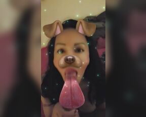 Snapchat Latina sucking that D with the dog filter