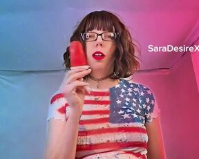 Popsicle eating July 4th part 1 - Full version on my fan site - Sara Desire XO - Femdom